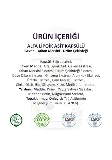 Gökçek Şifa Alfa Lipoik Asit 60 Kapsül