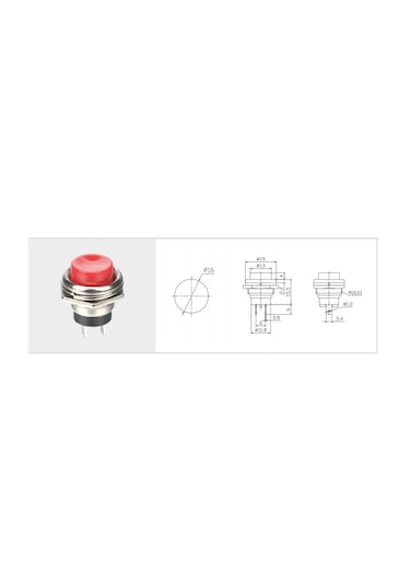 Yaylı Mini Metal Buton Kırmızı Aç-kapa Bas/çek Mini Korna Düğmesi