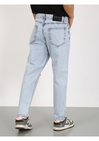 Boyfriend Diz Yırtık Buz Mavi Jean-buz Mavi - 34 Buz Mavi