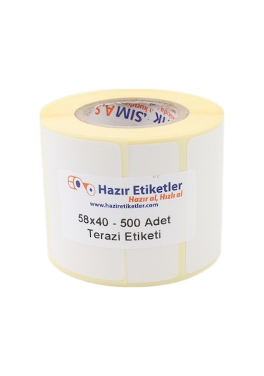 Terazi Etiketi Eko Termal Rulo Etiket 58mm X 40mm 500 Adet