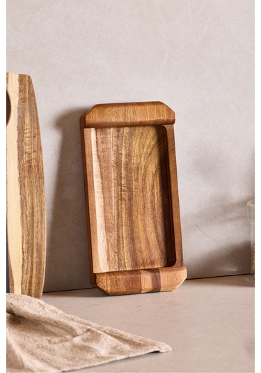 Akasya Sunumluk Kulplu 24x12 Cm Kahverengı Kahverengi