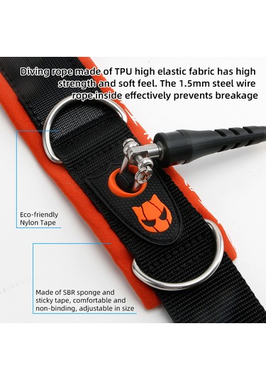 Tenfowee Boulk Serbest Dalış Emniyet Kordonu - Hızlı Çözülmeli Bileklikli Dalış İpi, Kırmızı Kırmızı