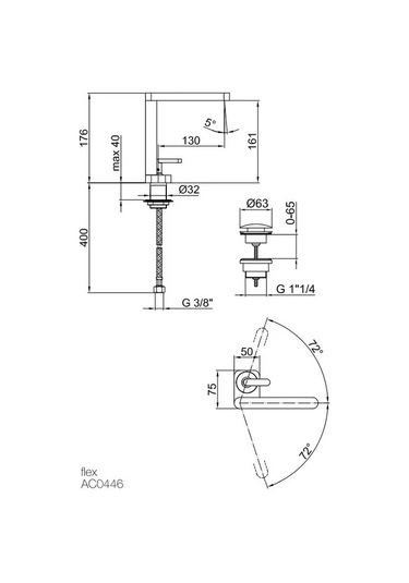 İtalyan Webert Living Lavabo Batrayası Krom,sifon Kumandalı Lv830101015