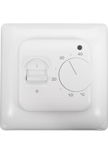 Xindoker Manuel Knoblu 230v Radyant Isı Kontrol Cihazı, 5-40 C Aralığında, 16a, 3m Sensörlü, Ip20 Beyaz Termostat