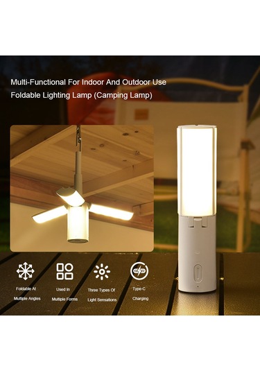 Jeemson Kampçılar İçin Taşınabilir Çok Amaçlı Katlanır Led Fener, 4000mah Pil İle Harika Aydınlatma Beyaz