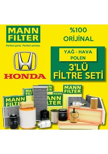 Honda Jazz 1.4 Mann-Filter Filtre Bakım Seti 2002-2008 L13A