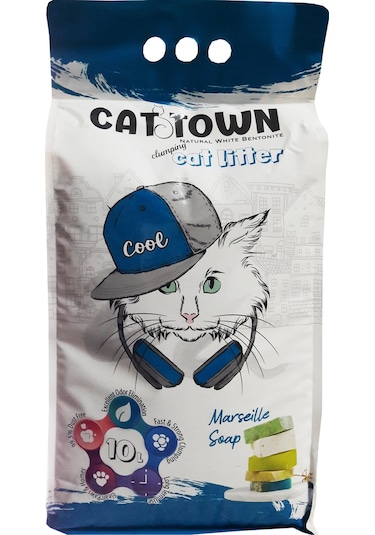 Cat Town Marsilya Sabunlu İnce Taneli Topaklaşan Kedi Kumu 10 L