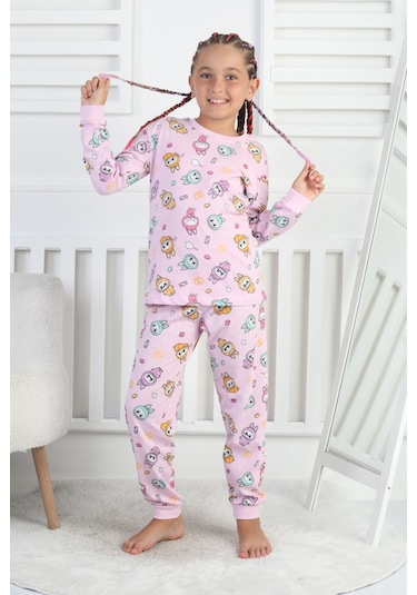 Labubu Desenli Kız Çocuk Takımı Pembe