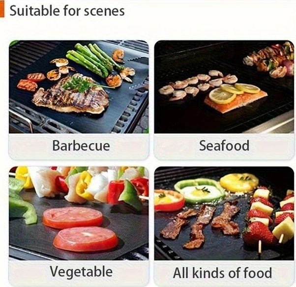 Trendooze Güneşli022 3 Adet Yapışmaz Izgara Altlığı Bbq Fırın Mikrodalga Dayanıklı 33x40cm