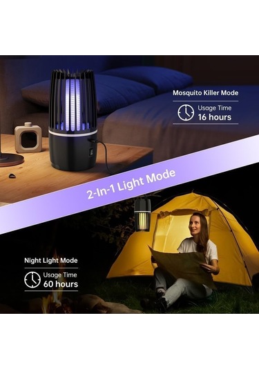 Elektrikli Sivrisinek Kovucu, 4000 Mah, 2'si 1 Şarj Edilebilir