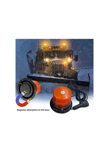 Dashanshop 1 Adet Amber Led Işık 43.3 İnç Mıknatıslı Uzun Kablolu Araç Forklift Traktör Golf Atv Otobüs