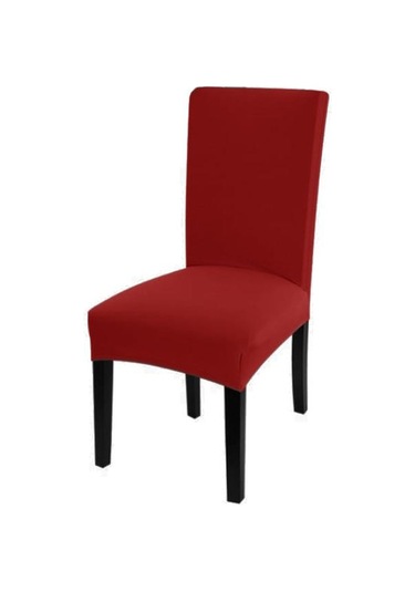 Jms Kırmızı Katı Renk Sandalye Kapak Spandex Streç Slipcovers Sandalye