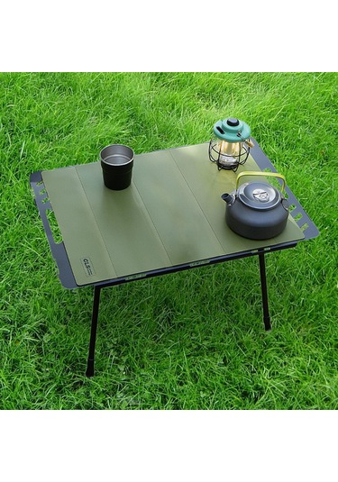 Homyl Kamp Masa Matı Katlanır Silikon Örtüsü Barbekü Yeşil Yeşil Çok Renkli