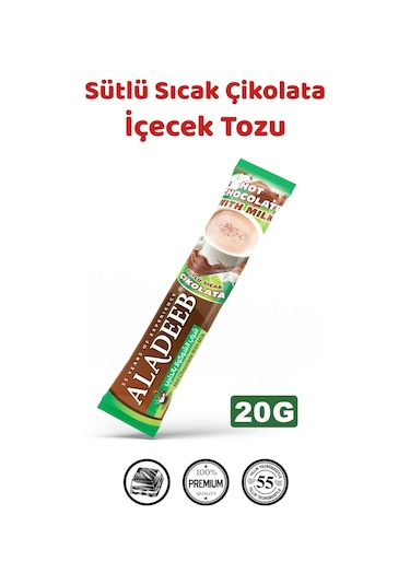 Aladeeb Sütlü Sıcak Çikolata İçecek Tozu 24 x 20 G