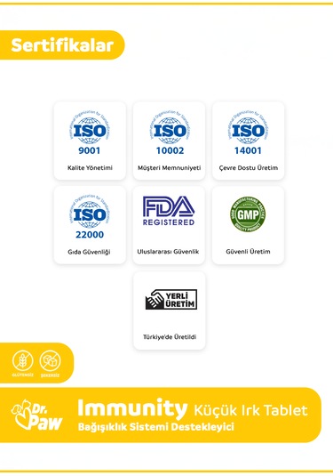 Dr. Paw Immunity Plus Küçük Irk Köpek Immün ve Enerji Desteği 90 G