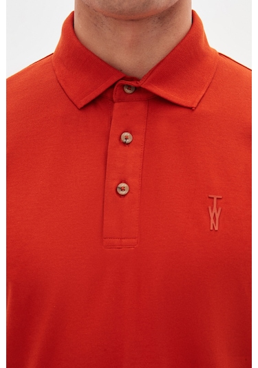 Twn Slim Fit Kiremit Pike Dokulu T-shirt 4ec146011784m KIREMIT