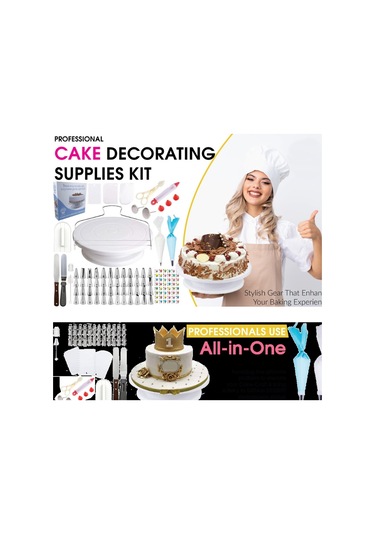 Sones 205'i 1 Arada Pasta Süsleme Döner Tablası Seti Pasta Süsleme Ağız Pişirme Gereçleri