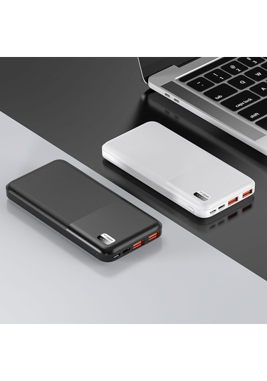 Led Göstergeli 10000 Mah Hızlı Şarj Powerbank, Pd 22.5w, Çift Usb, Çok Portlu, Güvenlik Korumalı Siyah