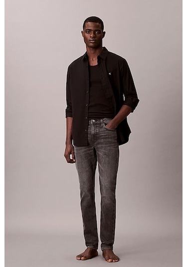 Calvin Klein Erkek Slim Taper Hearst Dar Paça Jean Pantolon - Gri Hearst Grey