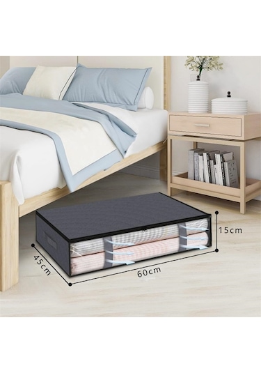 Sones Dokumasız Katlanabilir Giysi Saklama Çantası Yorgan Battaniye Paketleme Çantası Bej Bej