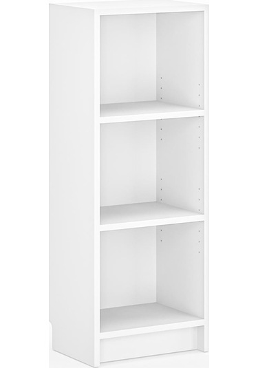 Bili Kitaplık 3 Raflı Çok Amaçlı Ofis Salon Çalışma Odası Kütüphane Rafı Beyaz Beyaz