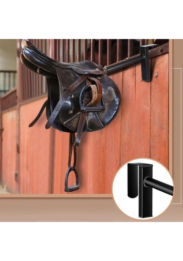 Homyl Taşınabilir Eyer Rafı Ahır Düzenleme Duvarlarına Veya Siyah