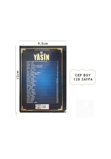 41 Yasini Şerif Türkçe Okunuş Ve Mealli Cep Boy Yasin 007 -