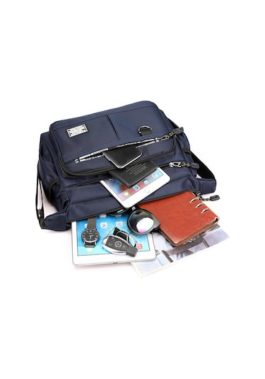 Uiowoo Büyük Kapasiteli Erkek Çantası Omuz Çantası Aşınmaya Dayanıklı Sırt Çantası Çok Cepli Çantası İş Gündelik Erkek Crossbody Çantası Siyah