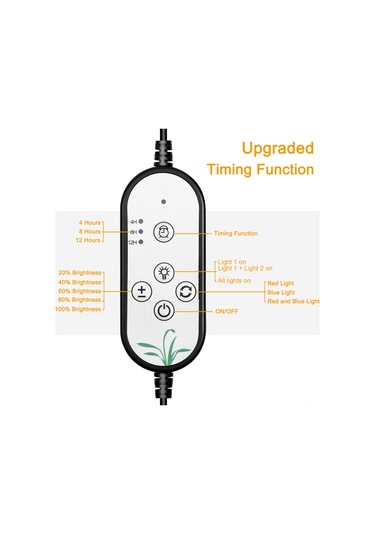 Gajeena 4 Kafa 60w Led Bitki Büyüme Lambası - Kırmızı-mavi Spektrum, 3 Mod Işık, 5 Seviye Aydınlatma, Zamanlama, Ip66 Su Geçirmez, Usb, Masa Üstü Klipsli Siyah
