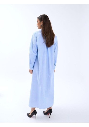 The İstanbul 5857 Elbise-san Diego Çizgili Altın