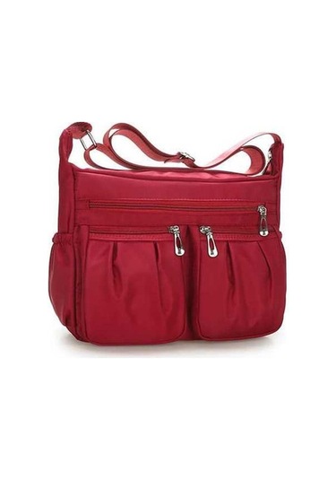 Ganzhoushop Yeni Tasarımcı Su Red Omuz Naylon Moda Messenger Kadınlar İçin Geçirmez Fermuarlı Çapraz Çantaları Çantalar Çanta Çanta Bayan Pq Kırmızı