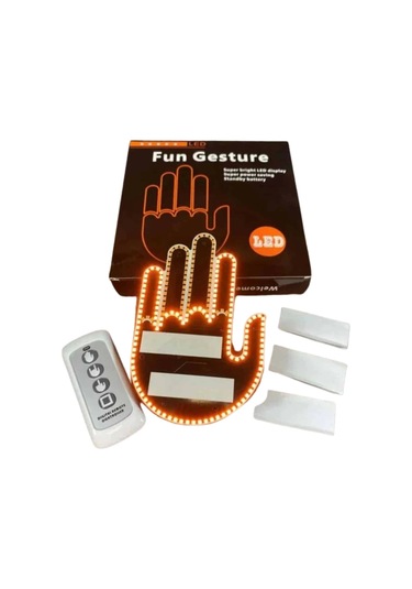 Pilli Led Işık Araç Camı İçin Uzaktan Kumandalı El Simgesi Çok Renkli
