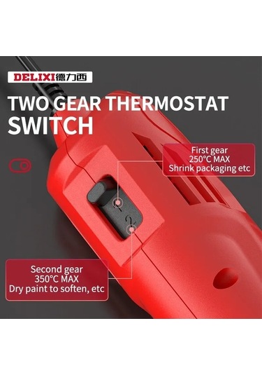 Createtech 220v Dıy Isı Tabancası - Elektrikli Sıcak Hava Aracı - Isı Tabancası 1 - Renkli Model