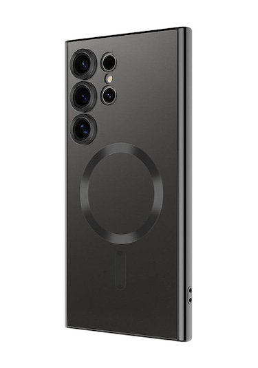 Kilifone - Samsung Uyumlu Galaxy S24 Ultra - Kılıf Kamera Korumalı Kablosuz Şarj Destekli Demre Kapak - Siyah