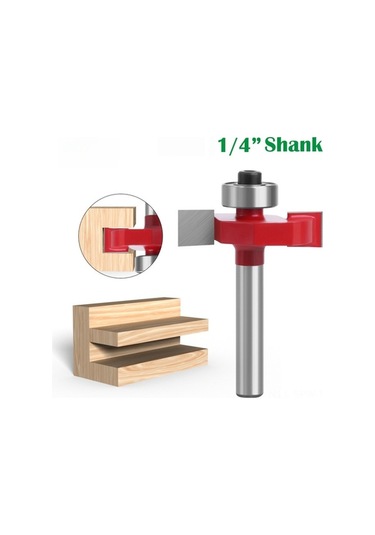 Besthome1 Ahşap İşleme T Tipi Milling Ucu, 1/4 Uçlu Set, Kenar Ve Yuva Kesme, 8 Parçalık