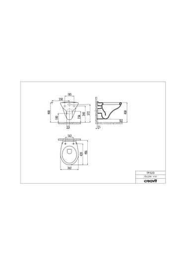 Creavit Tp320 Asma Klozet Kapaksız Çevre Yıkamalı