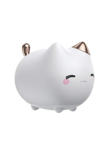 Baseus Cute Series Silikon Sevimli Kitty Karikatür Gece Lambası Beyaz
