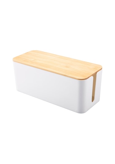 Wezone Koyu Siyah Orta Boy Plastik Kablo Düzenleyici Kutusu - Ev Elektrik Soketleri Ve Kabloları İçin Organizatör Aleti