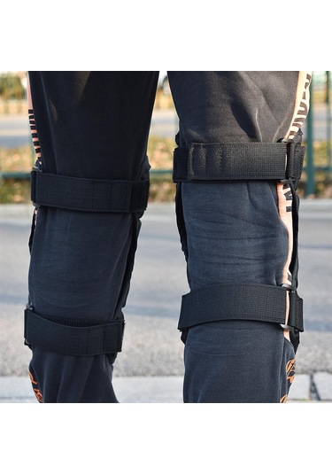 Motosiklet Motokros Sürme Dişli Off-Road Koruyucu Diz Pedleri Siyah 1 Çift