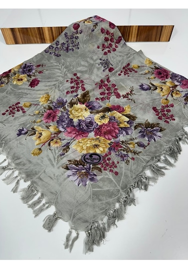 Sökme Boncuklu Pamuk Yazma - 05650 Gri