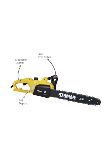 Rtrmax RTM9030 Elektrikli Ağaç Kesme Motoru 1600 W 40 cm Pala