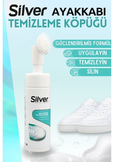 Silver Güçlendirilmiş Formül Fırçalı Spor Ayakkabı Bakım Temizleme Köpüğü 150 ML Çok Renkli