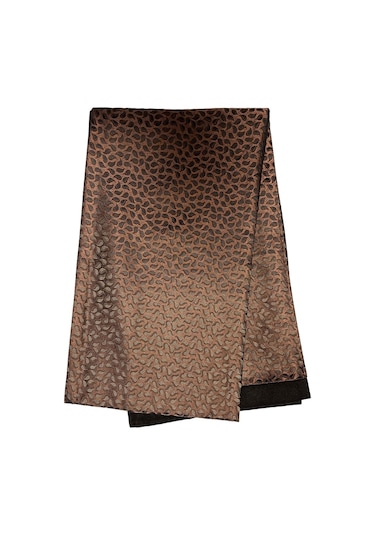 Unisex Damla Desen Saten Ince Kaşmir Doku Yeni Nesil Atkı Fular 001