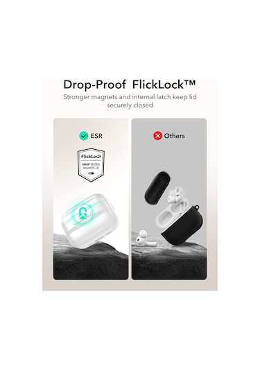 Apple AirPods Uyumlu Pro 3 2025 Pulse Flicklock Manyetik Kılıf Beyaz