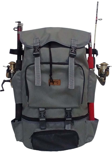 Termal Alt Bölmeli Gri Olta Sabıtlemeli Kamp Ve Balıkçı Çantası Gri
