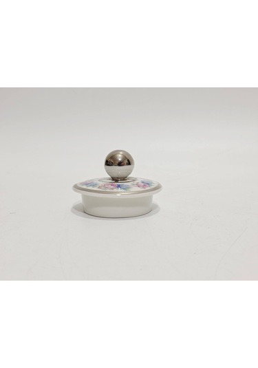 F. Legrand Limoges Çiçek Desenli Porselen Kapak 6,3cm Pembe