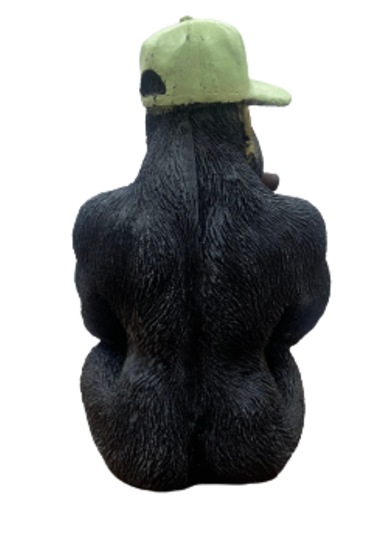 Benzersiz Şapkalı Goril Figürü El Yapımı Koleksiyonluk Biblo