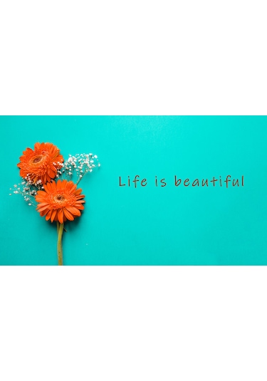 Çiçek Life is beautiful Kanvas Tablo