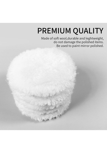 Ximistore9 3 İnç 7 Parça Yün Cila Disk Seti - Otomobil Cila/waxlama İçin - M10 Matkap Adaptörü Dahil