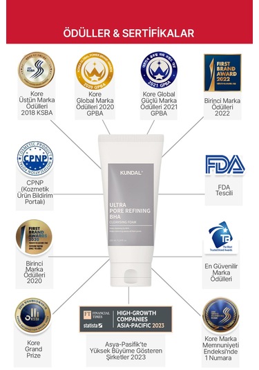 Gözenek Arındırıcı Bha İçeren Temizleme Köpüğü Kundal Ultra Pore Refining Bha Cleansing Foam 155ml